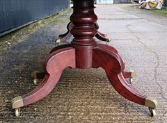 19th Century Twin Pedestal Antique Dining Table 49¼w 111¾long 28½h 34¾ ends 21 each leaf 18.JPG